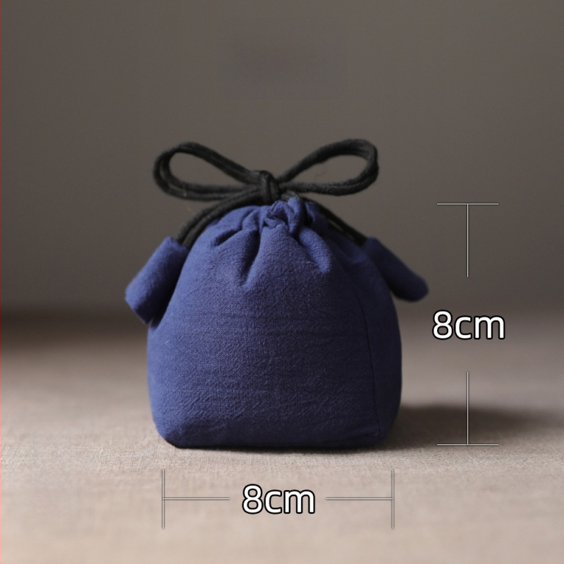 Geantă Erya de depozitare a setului de ceai pentru călătorii — sac din bumbac cu șnur pentru ceainic și cești, stil nou chinezesc, logo tipărit