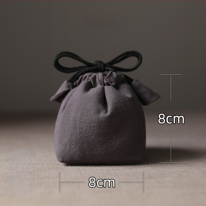 Geantă Erya de depozitare a setului de ceai pentru călătorii — sac din bumbac cu șnur pentru ceainic și cești, stil nou chinezesc, logo tipărit