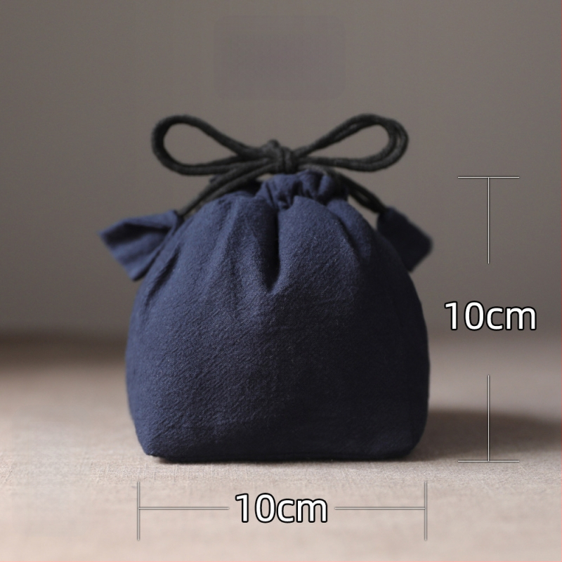 Geantă Erya de depozitare a setului de ceai pentru călătorii — sac din bumbac cu șnur pentru ceainic și cești, stil nou chinezesc, logo tipărit