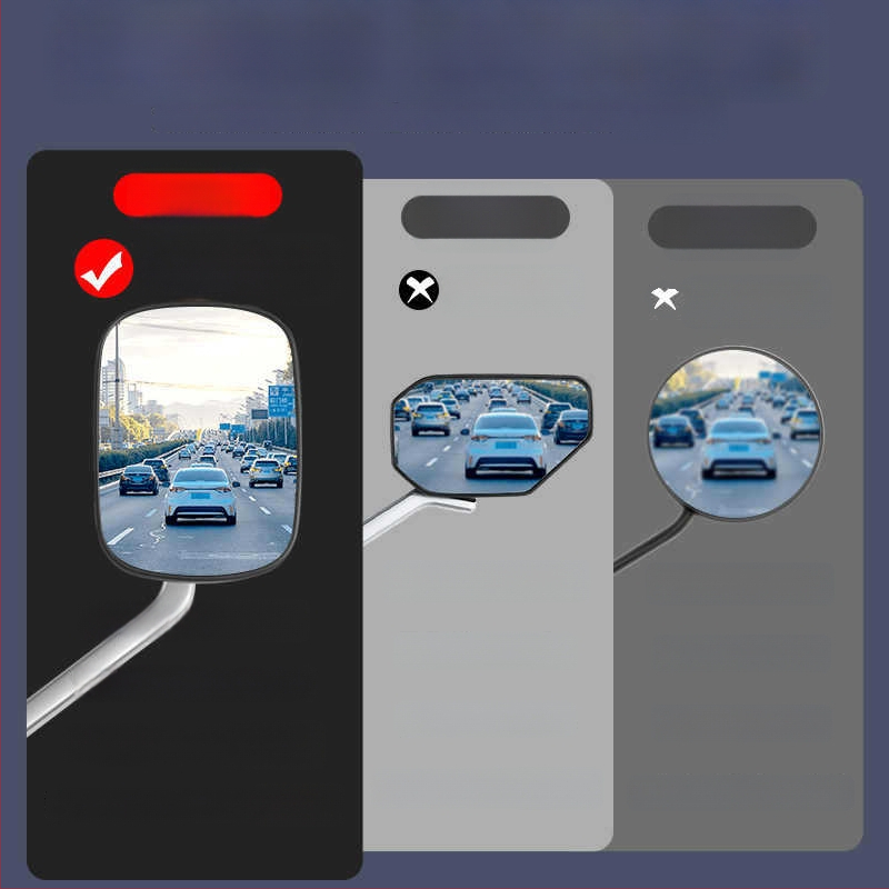 Elektromos kerékpár hátsó tükör, modell Qxqy-300, négyszögletes tükör, szerelés: ortodontikus, anyag: nagy szilárdságú ötvözet és mérnöki műanyagok, ütésállóság: magas