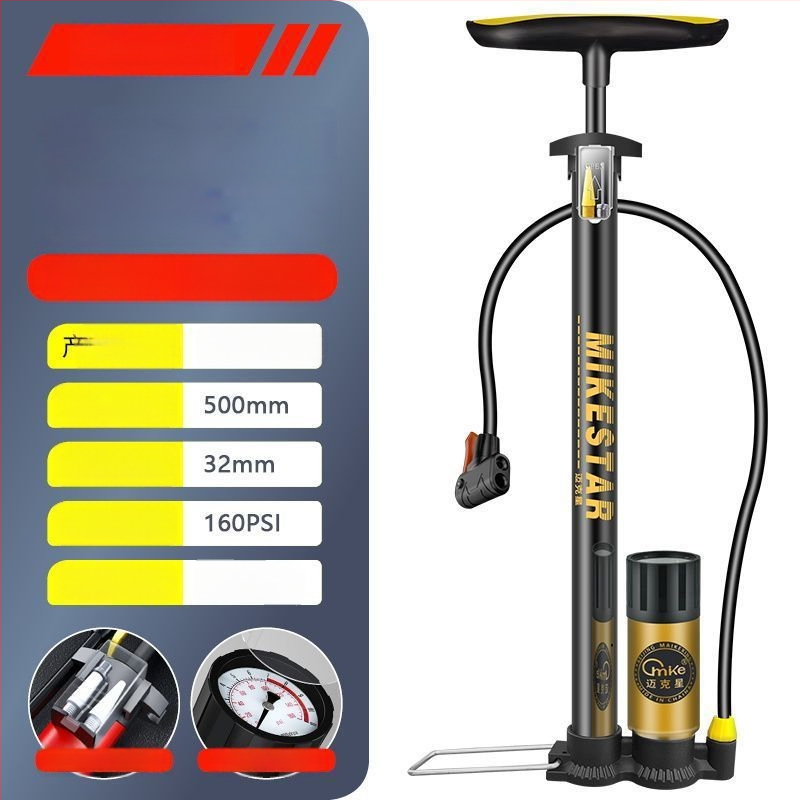 Високонапорна ръчна помпа за велосипеди, мотори и електрически превозни средства — бързо надуване, универсална, за домашна употреба