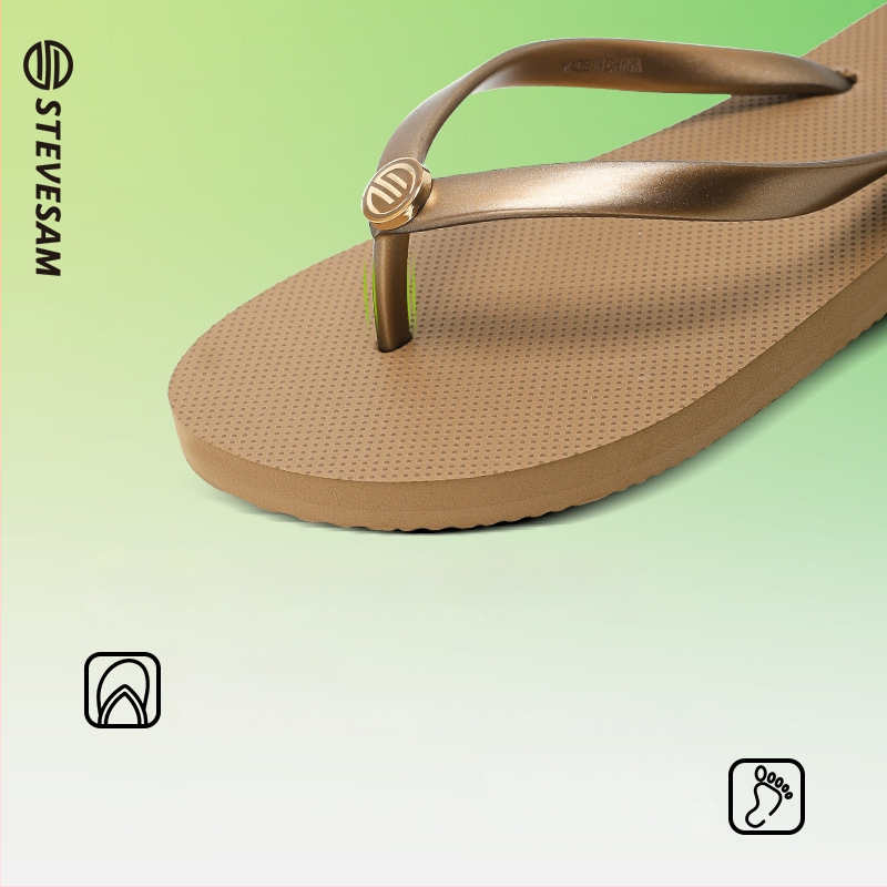 Stevesam moterų paplūdimio šlepetės, PVC viršus, gumos padas, priešslidimas, be uždarymo