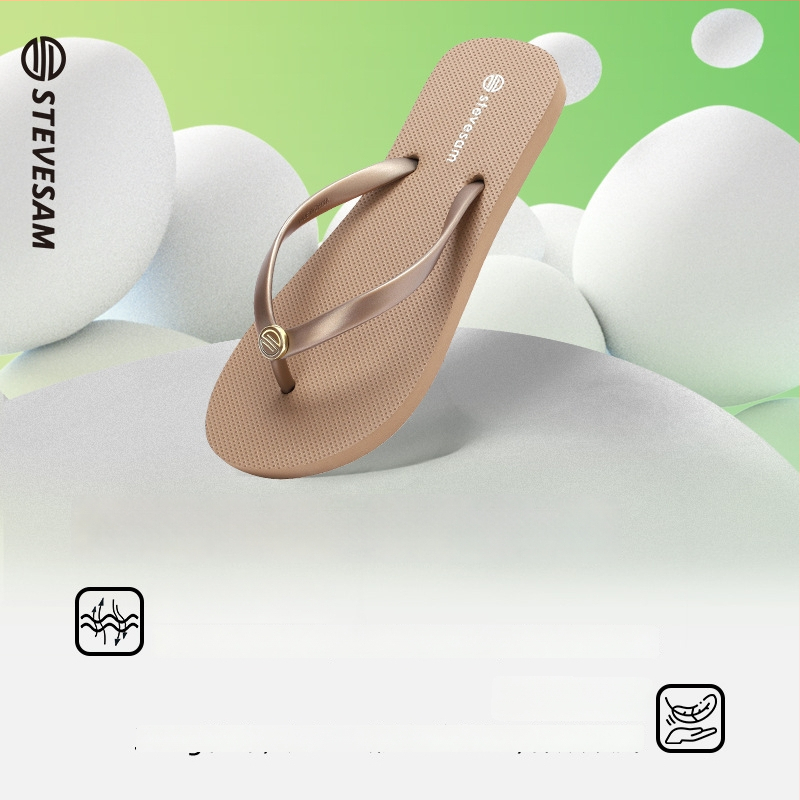 Stevesam moterų paplūdimio šlepetės, PVC viršus, gumos padas, priešslidimas, be uždarymo