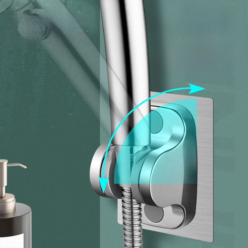 Suport de duș cu montare prin ventuză, fără găuri, reținător reglabil pentru furtun, ABS, stil modern minimalist