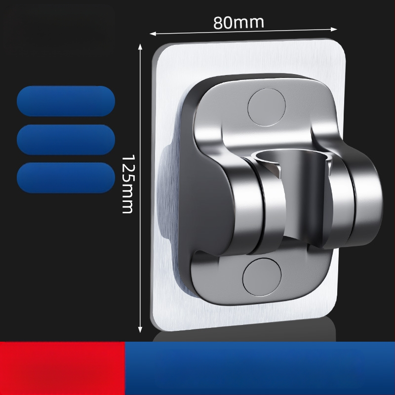 Suport de duș cu montare prin ventuză, fără găuri, reținător reglabil pentru furtun, ABS, stil modern minimalist