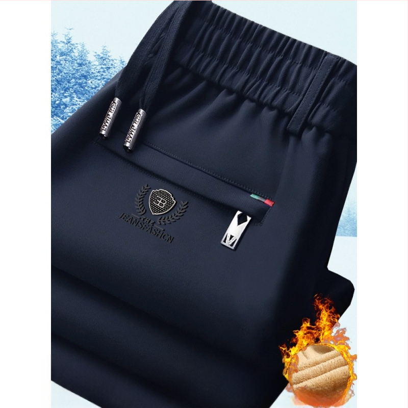 Meeste talvepüksid elastse vööga, fleece voodriga, sirge lõikega, Cupro kiududest