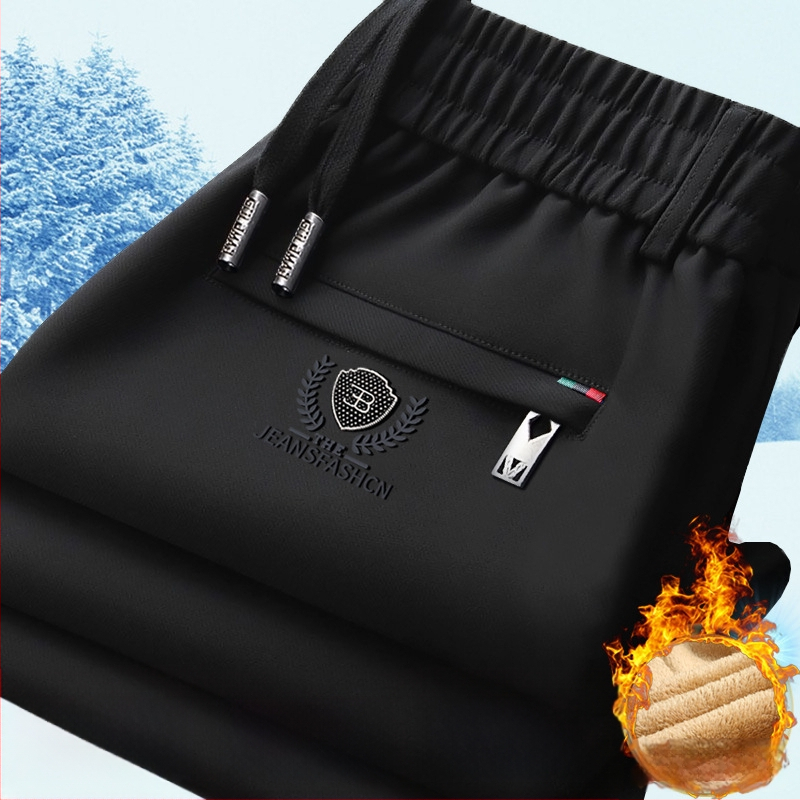 Meeste talvepüksid elastse vööga, fleece voodriga, sirge lõikega, Cupro kiududest