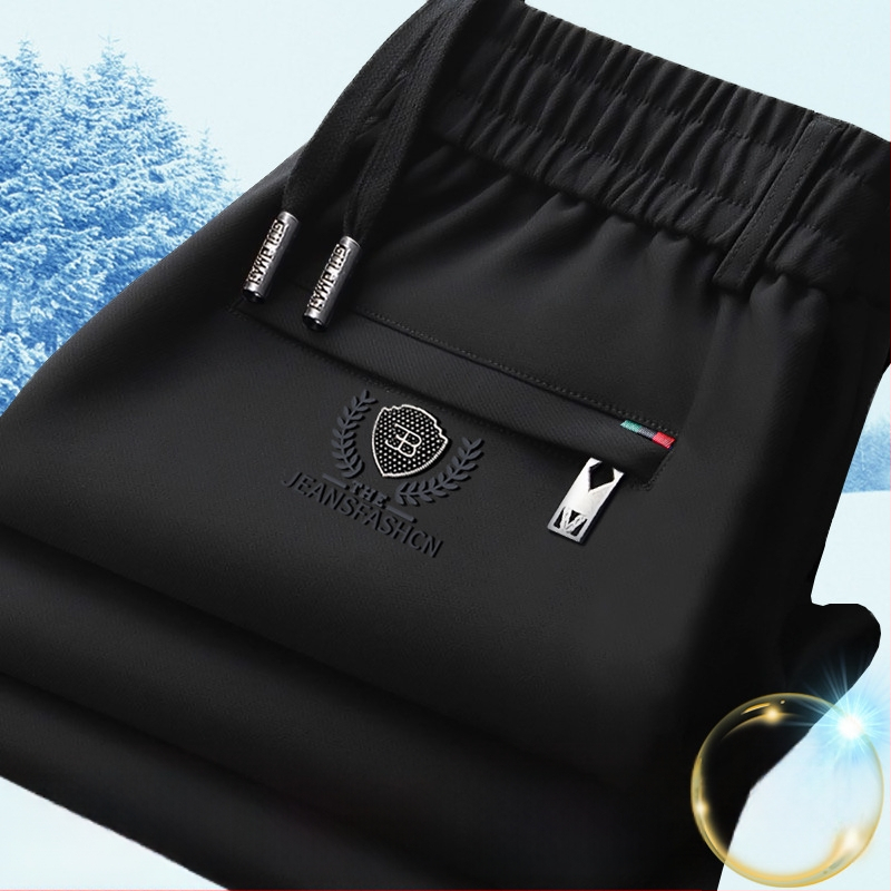 Meeste talvepüksid elastse vööga, fleece voodriga, sirge lõikega, Cupro kiududest