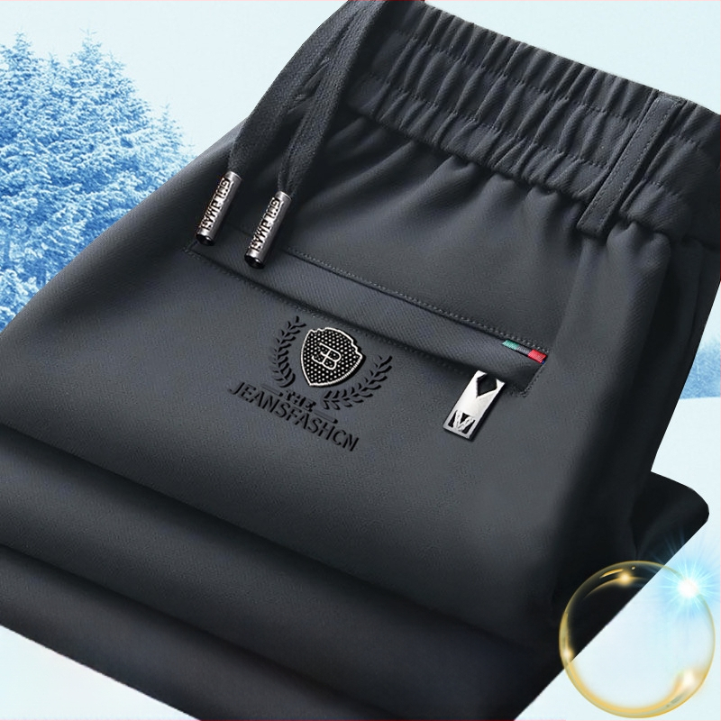 Meeste talvepüksid elastse vööga, fleece voodriga, sirge lõikega, Cupro kiududest