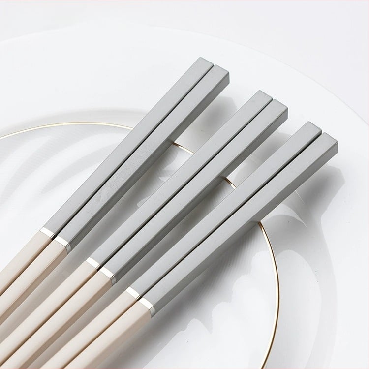 Сплавни палочки за хранене, прост стил, подаръчна кутия, 10 двойки, устойчиви на високи температури, против плесени, неплъзгащи се