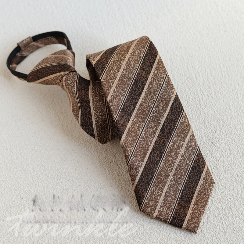 Set cravată și papion cu batistă de buzunar, model dungat, lățime obișnuită, poliester-satin, jacquard, fără nod, pentru nunți și afaceri