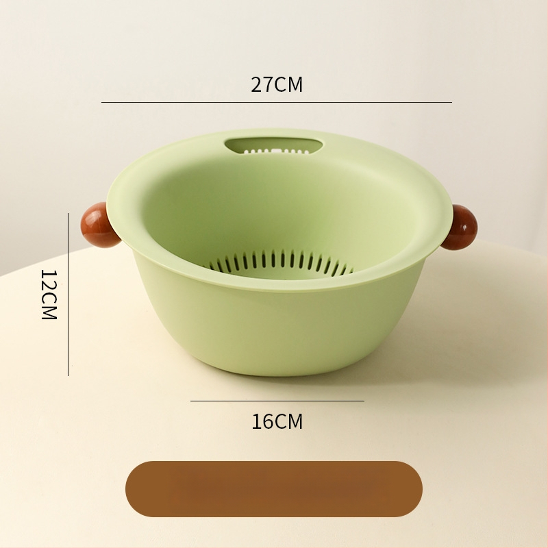 Λεκάνη πλυσίματος φρούτων και λαχανικών με διπλό επίπεδο, πολυλειτουργική πλαστική καλαθούλα, μοντέρνο μινιμαλιστικό στυλ