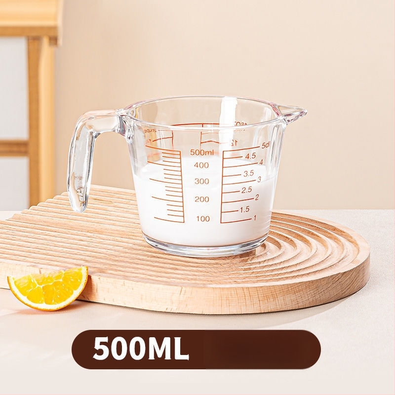 Mikrohullámú sütőhöz üvegből készült tejmérő pohár, fokozatos skálázással, vastag falú, hőálló, nagy kapacitás