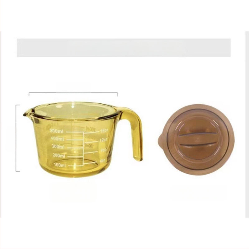 Magas hőállóságú üveg mérőpohár skálával, konyhai sütéshez