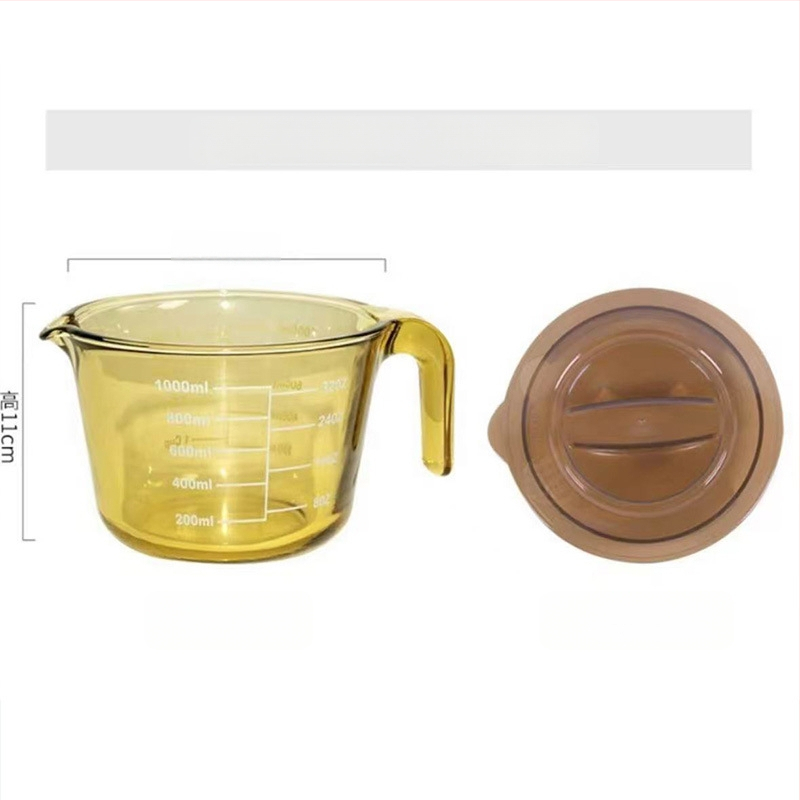 Magas hőállóságú üveg mérőpohár skálával, konyhai sütéshez