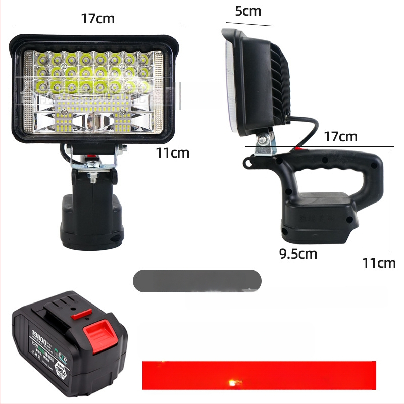 Портативна светодиодна работна лампа с литиева батерия за аварийни ремонти, 12–80V, 5000 lm