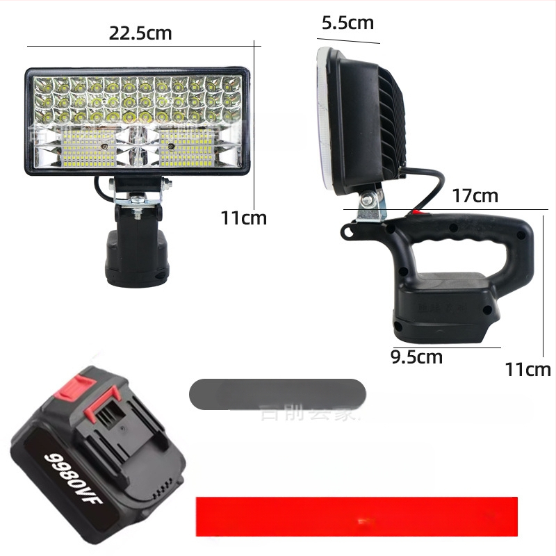 Портативна светодиодна работна лампа с литиева батерия за аварийни ремонти, 12–80V, 5000 lm