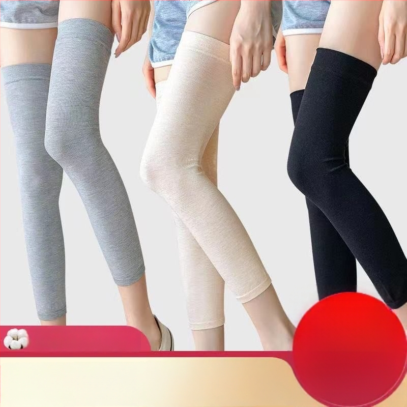 Коленни предпазители за каране на велосипед — памук, удължена дължина, безшевни, тънки и ветроустойчиви, за възрастни