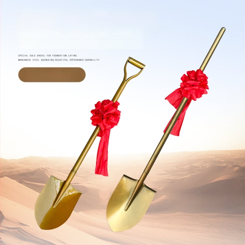 Pamatų įrengimo ceremonijai skirtas kastuvas, iš 50Mn manganinio plieno, smailus galas, skirta atidarymo ceremonijai