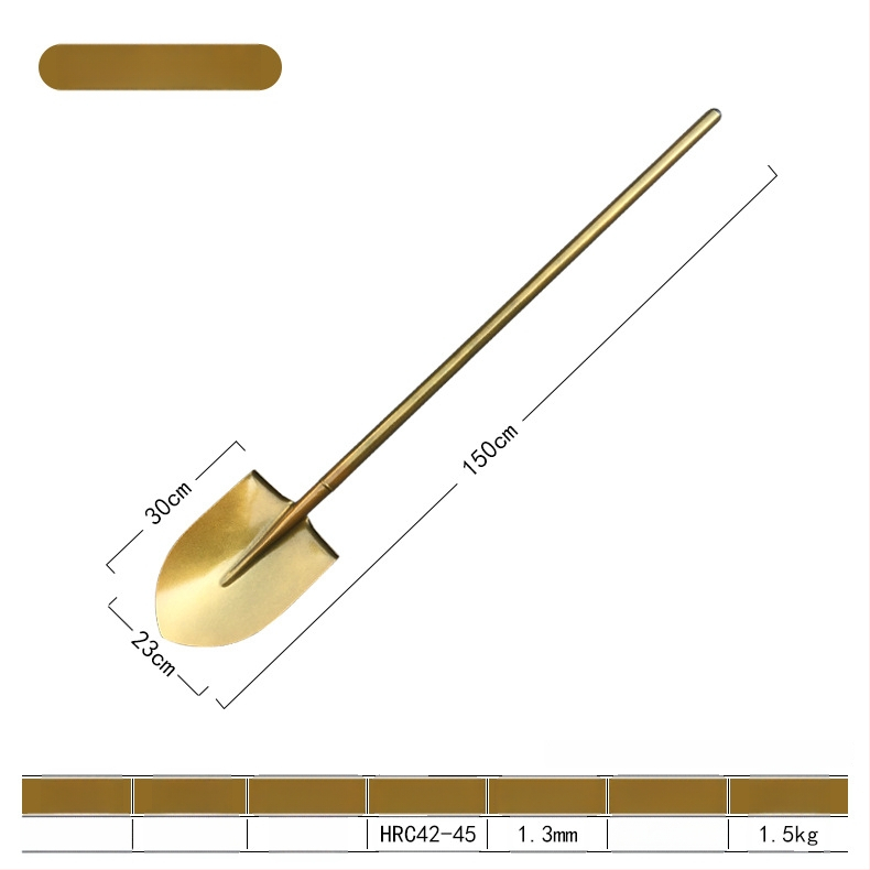 Pamatų įrengimo ceremonijai skirtas kastuvas, iš 50Mn manganinio plieno, smailus galas, skirta atidarymo ceremonijai
