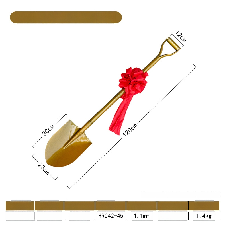 Pamatų įrengimo ceremonijai skirtas kastuvas, iš 50Mn manganinio plieno, smailus galas, skirta atidarymo ceremonijai