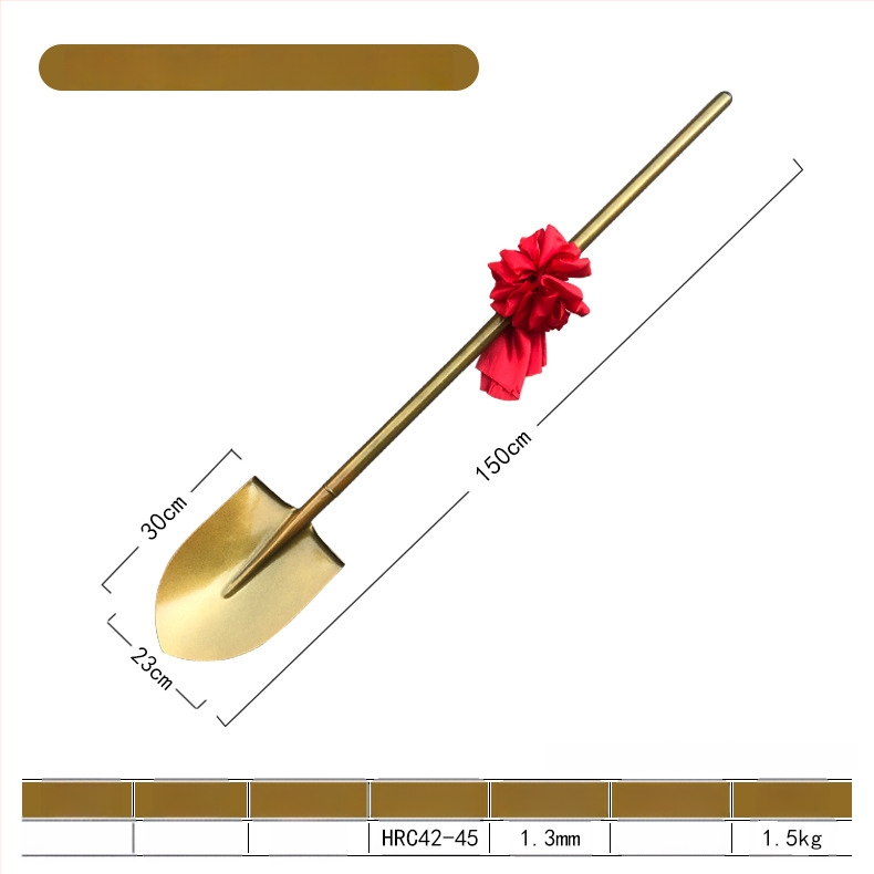 Pamatų įrengimo ceremonijai skirtas kastuvas, iš 50Mn manganinio plieno, smailus galas, skirta atidarymo ceremonijai