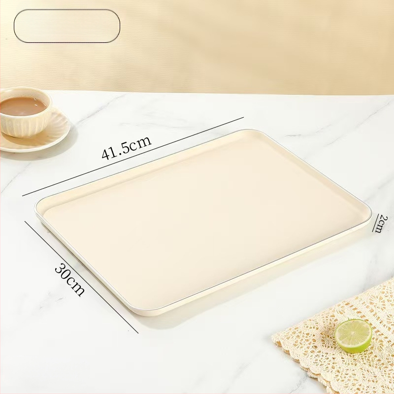 Šiaurietiško stiliaus stačiakampis plastikinis padėklas vaisiams ir arbatiniams puodeliams