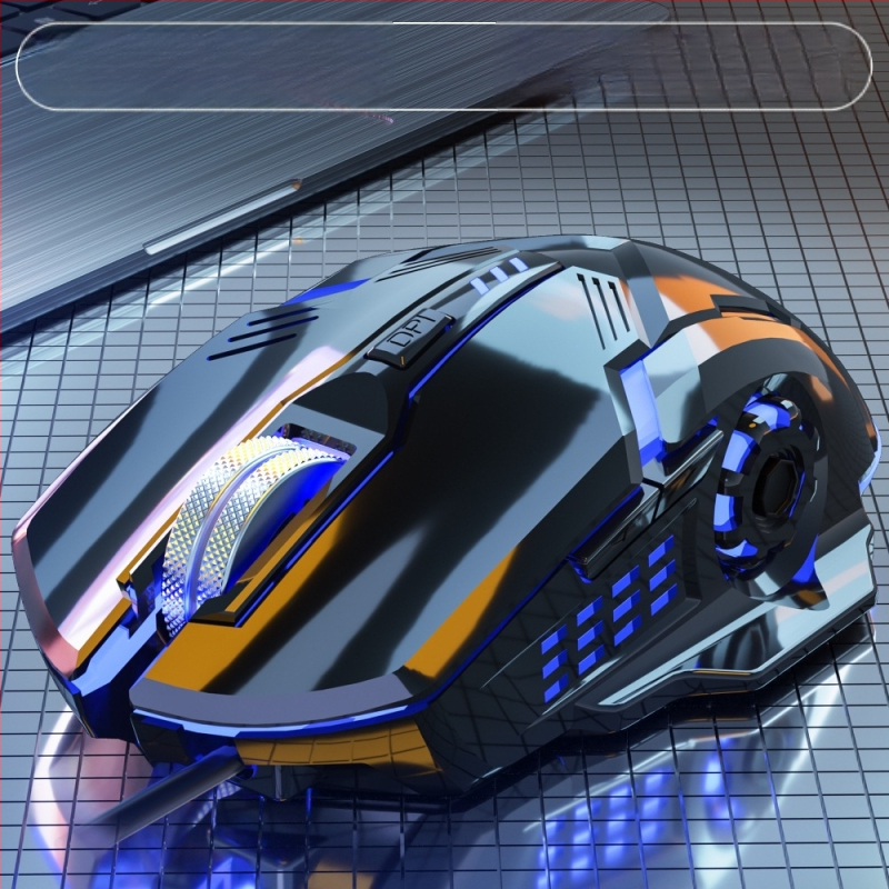 Гейминг мишка с кабел, безшумна, механична, осветена, USB