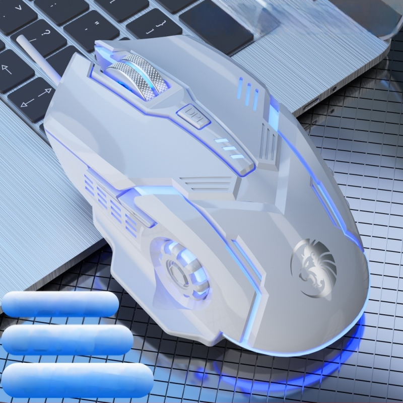Гейминг мишка с кабел, безшумна, механична, осветена, USB