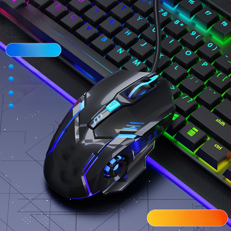 Гейминг мишка с кабел, безшумна, механична, осветена, USB