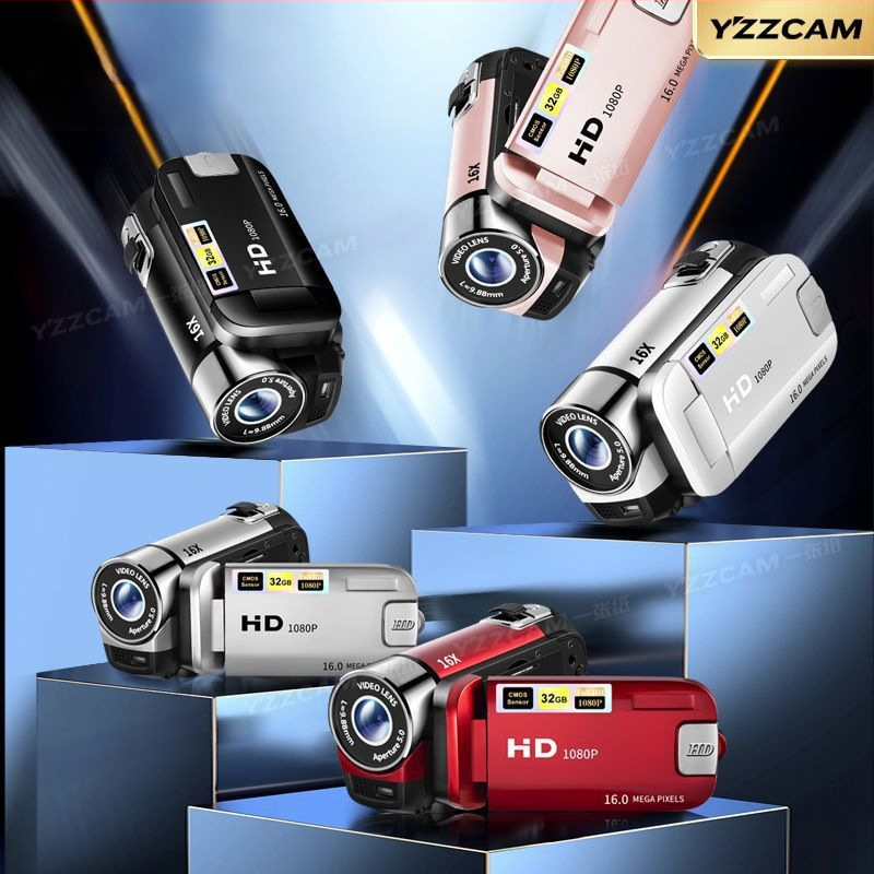 Kompaktiška skaitmeninė rankinė kamera su atverčiamu pasukamu ekranu selfiams; 16 MP CCD jutiklis, 16x optinis priartinimas, optinis vaizdo stabilizavimas