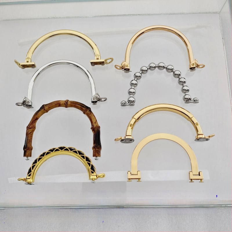 Σετ εξαρτημάτων τσάντας: κυκλικές και ημικυκλικές λαβές, κούφιες λαβές, μεταλλικές σταθερές λαβές, αξεσουάρ με χάντρες μπαμπού και δαχτυλίδια μεταφοράς — Άνοιξη 2024.