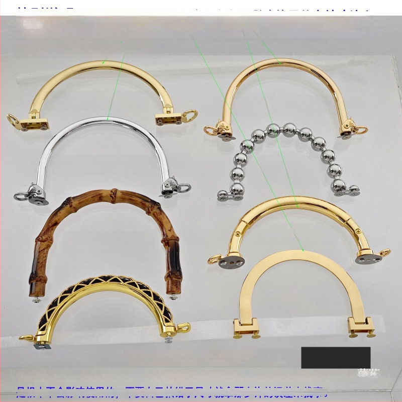 Σετ εξαρτημάτων τσάντας: κυκλικές και ημικυκλικές λαβές, κούφιες λαβές, μεταλλικές σταθερές λαβές, αξεσουάρ με χάντρες μπαμπού και δαχτυλίδια μεταφοράς — Άνοιξη 2024.