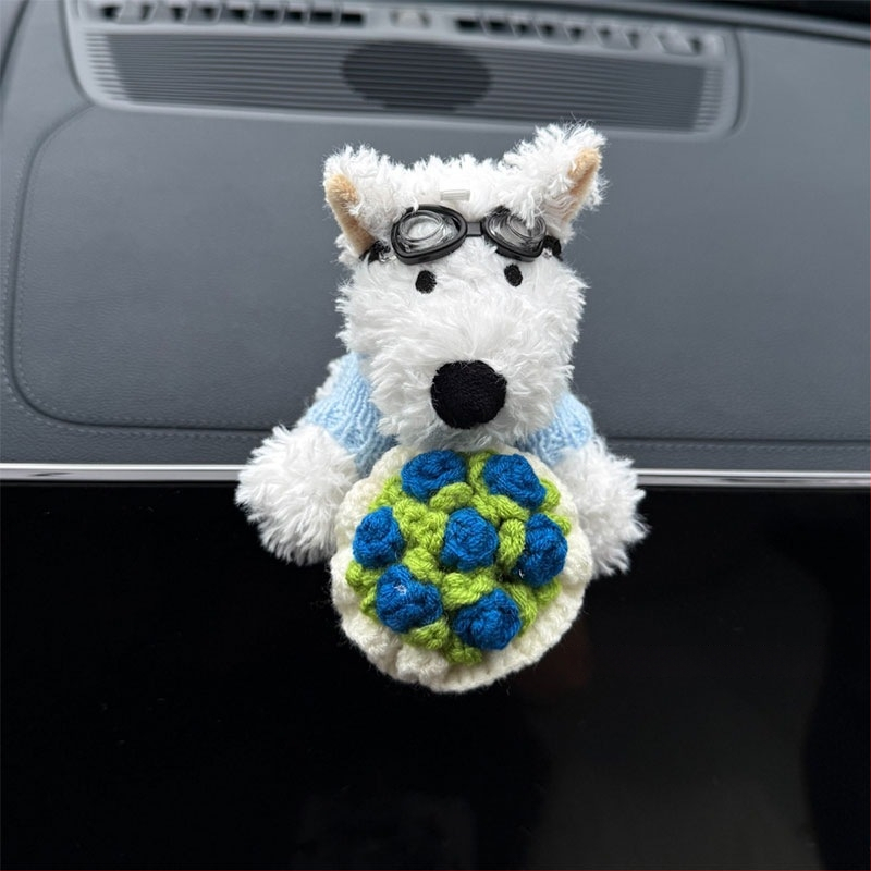 Λούτρινο διακοσμητικό αυτοκινήτου με West Highland White Terrier, μοντέρνο στυλ, μάρκα Shuai hao, μοντέλο γενικής χρήσης