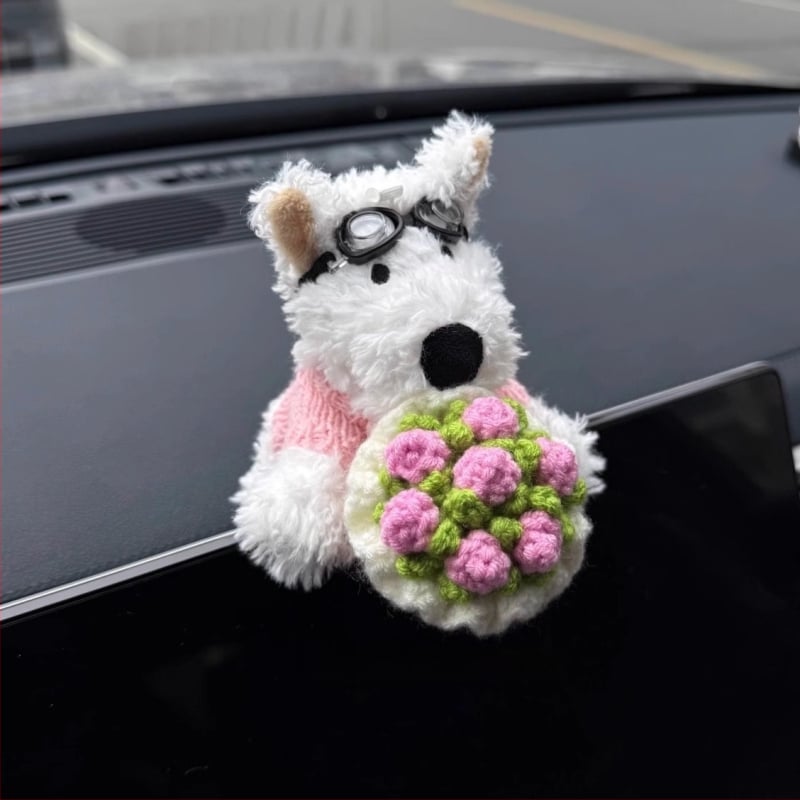 Λούτρινο διακοσμητικό αυτοκινήτου με West Highland White Terrier, μοντέρνο στυλ, μάρκα Shuai hao, μοντέλο γενικής χρήσης