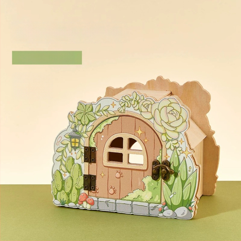 Ξύλινο σπίτι για χάμστερ με σκάλα φωλιάς, πλατφόρμα παρατήρησης, γέφυρα και κρυψώνα