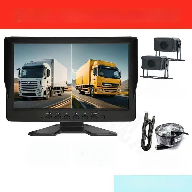 Sistem de supraveghere pentru vehicule, 4 canale, 360°, 24V, vizionare HD noapte pentru camera de mers înapoi, DVR universal cu 2 canale