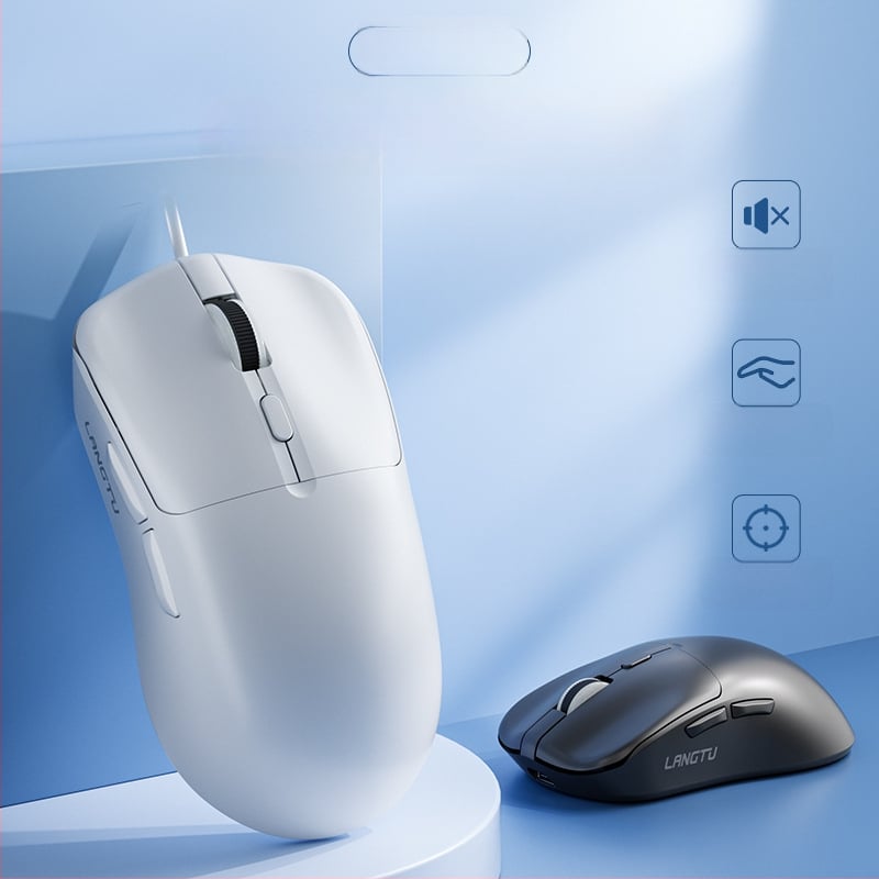 Langtu T6 кабелна мишка с оптичен сензор, 1600 DPI, 5 бутона, ергономичен дизайн