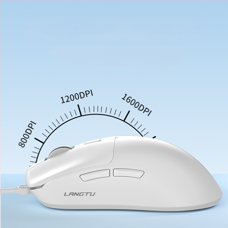 Langtu T6 кабелна мишка с оптичен сензор, 1600 DPI, 5 бутона, ергономичен дизайн