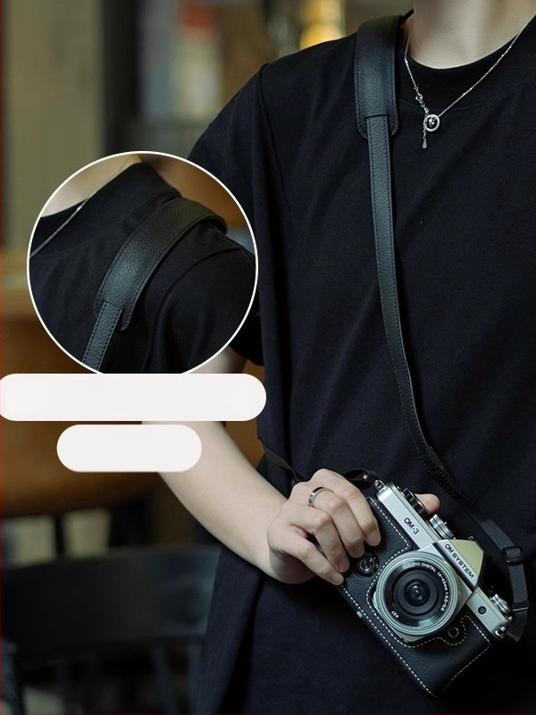 Fotoaparatų krepšys iš natūralios odos, rankinės stiliaus, universalus, 2025 m. pavasaris