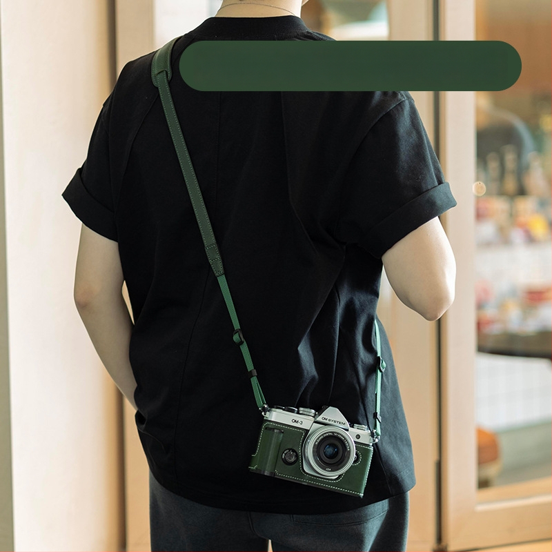Fotoaparatų krepšys iš natūralios odos, rankinės stiliaus, universalus, 2025 m. pavasaris