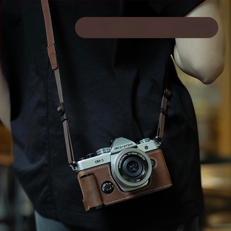 Fotoaparatų krepšys iš natūralios odos, rankinės stiliaus, universalus, 2025 m. pavasaris