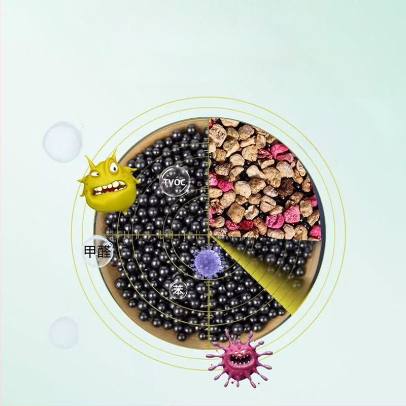 Автомобилен въздухоосвежител с жасминови сушени цветя и аромат улонг чай, нанокристали, естествена изработка, модерен дизайн