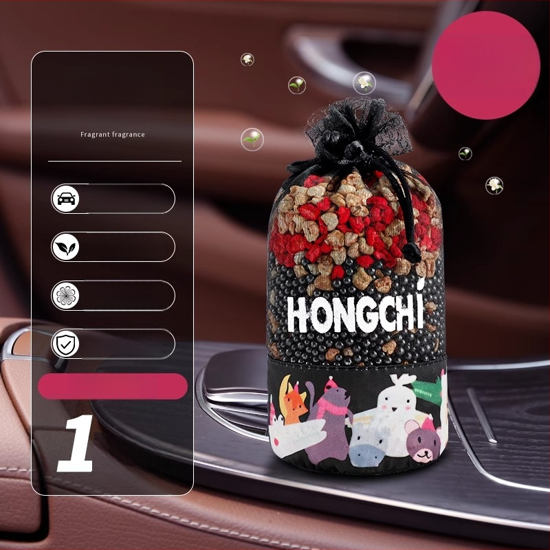 Автомобилен въздухоосвежител с жасминови сушени цветя и аромат улонг чай, нанокристали, естествена изработка, модерен дизайн