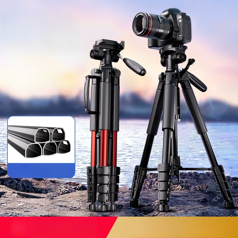 Kameros trikojis su 3D gimbal galva, 4 dalių aliuminio lydinio stovas, apkrova 2–5 kg, maksimali aukštis 188 cm, greito atleidimo plokštelė įtraukta