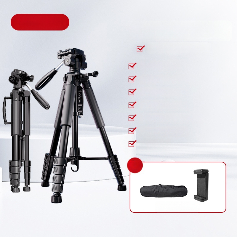 Kameros trikojis su 3D gimbal galva, 4 dalių aliuminio lydinio stovas, apkrova 2–5 kg, maksimali aukštis 188 cm, greito atleidimo plokštelė įtraukta