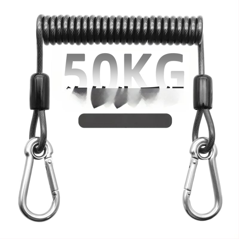 Guangmei Lanyard de siguranță din sârmă de oțel pentru pescuit marin, la stânci și la barcă, cablu anti-pierdere pentru camera de scufundări, lucru la înălțime