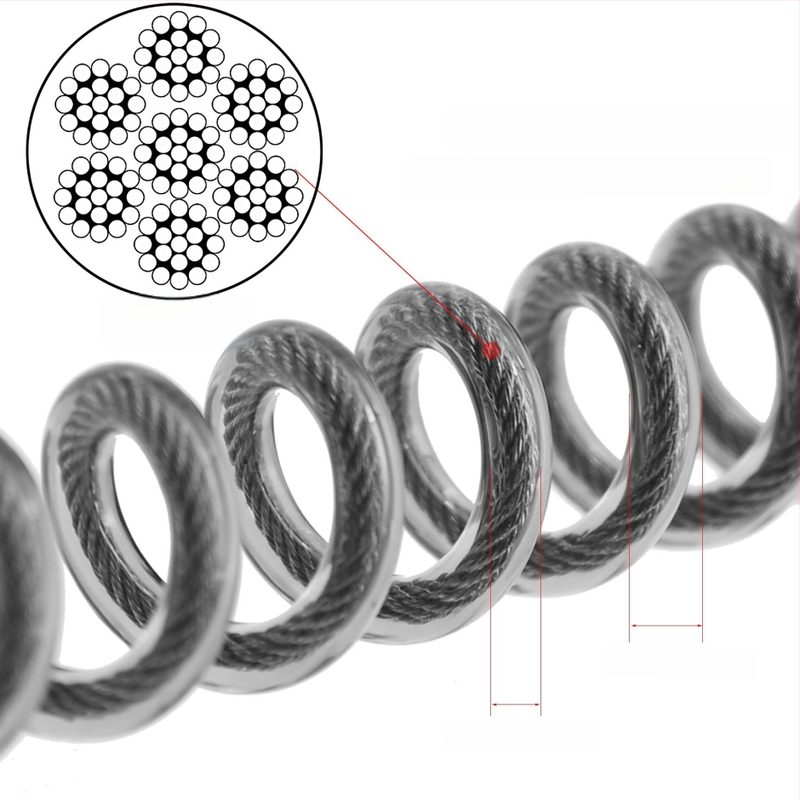 Guangmei Lanyard de siguranță din sârmă de oțel pentru pescuit marin, la stânci și la barcă, cablu anti-pierdere pentru camera de scufundări, lucru la înălțime