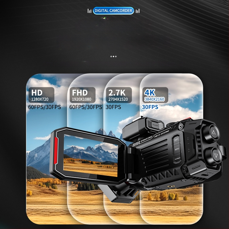 Viskas viename 4K WiFi kamera su 50x optiniu priartinimu, CMOS jutiklis, 3,0 colių LCD