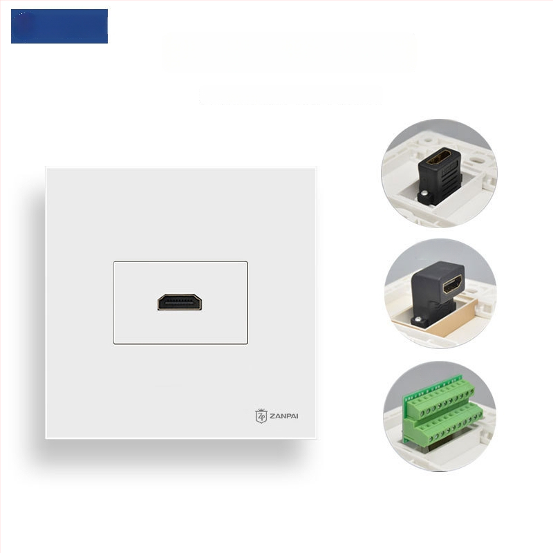 Zanpai 86-тип скрит HDMI панел за вграждане в стената, HDMI 2.0, 4K, стенна розетка, национален стандарт